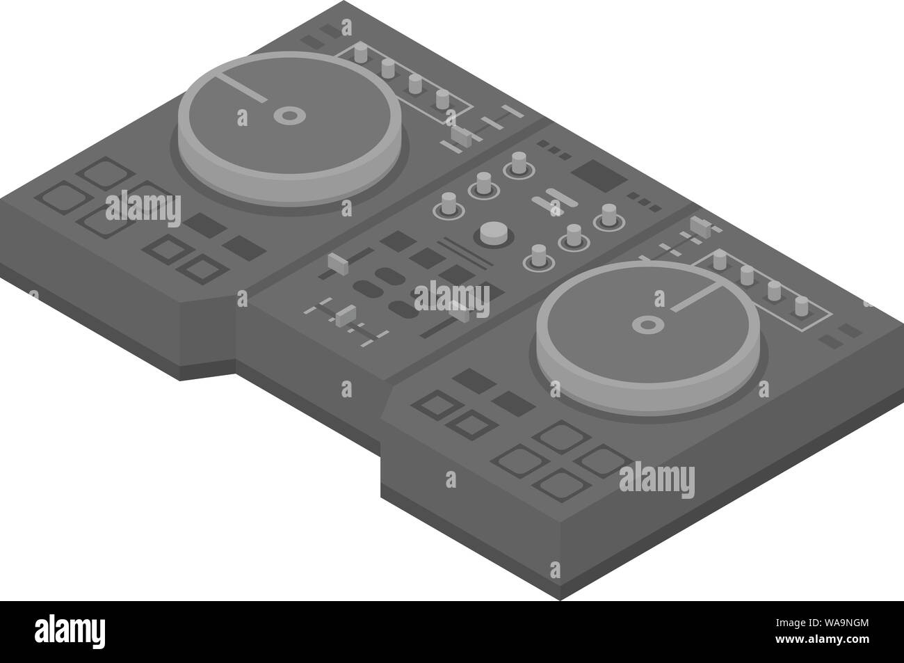 Metallo dj console icona, stile isometrico Illustrazione Vettoriale