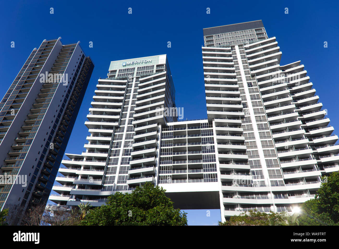 Il Meriton edifici di appartamenti a Broadbeach Australlia Queensland Foto Stock