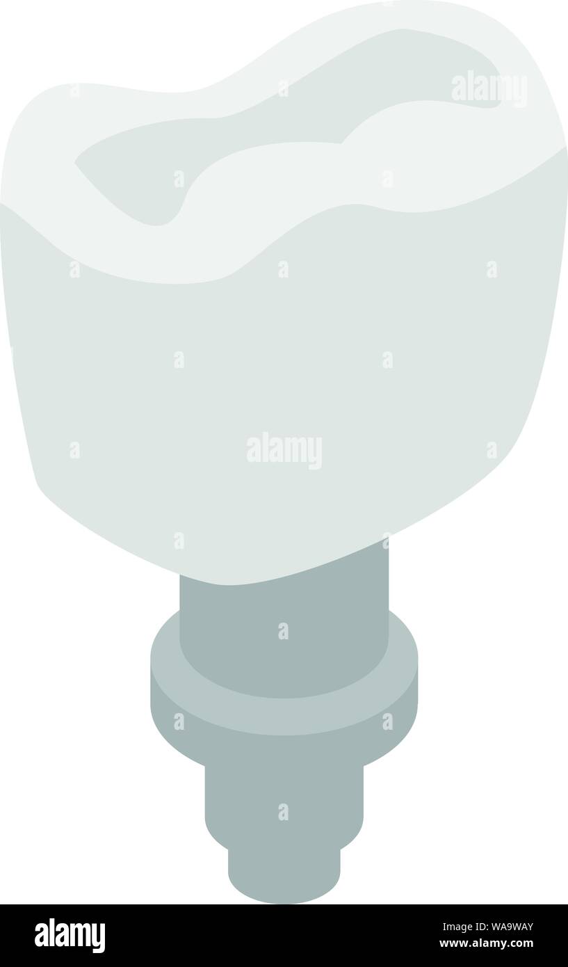 Impianto di dente icona, stile isometrico Illustrazione Vettoriale