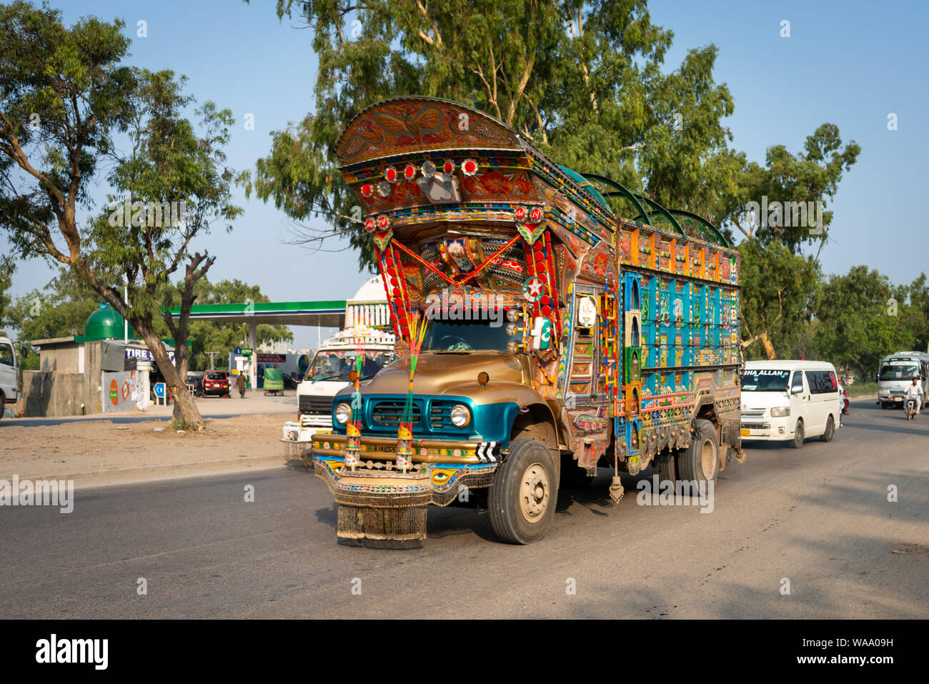 Carrello pakistano su GT Road, Pakistan Foto Stock