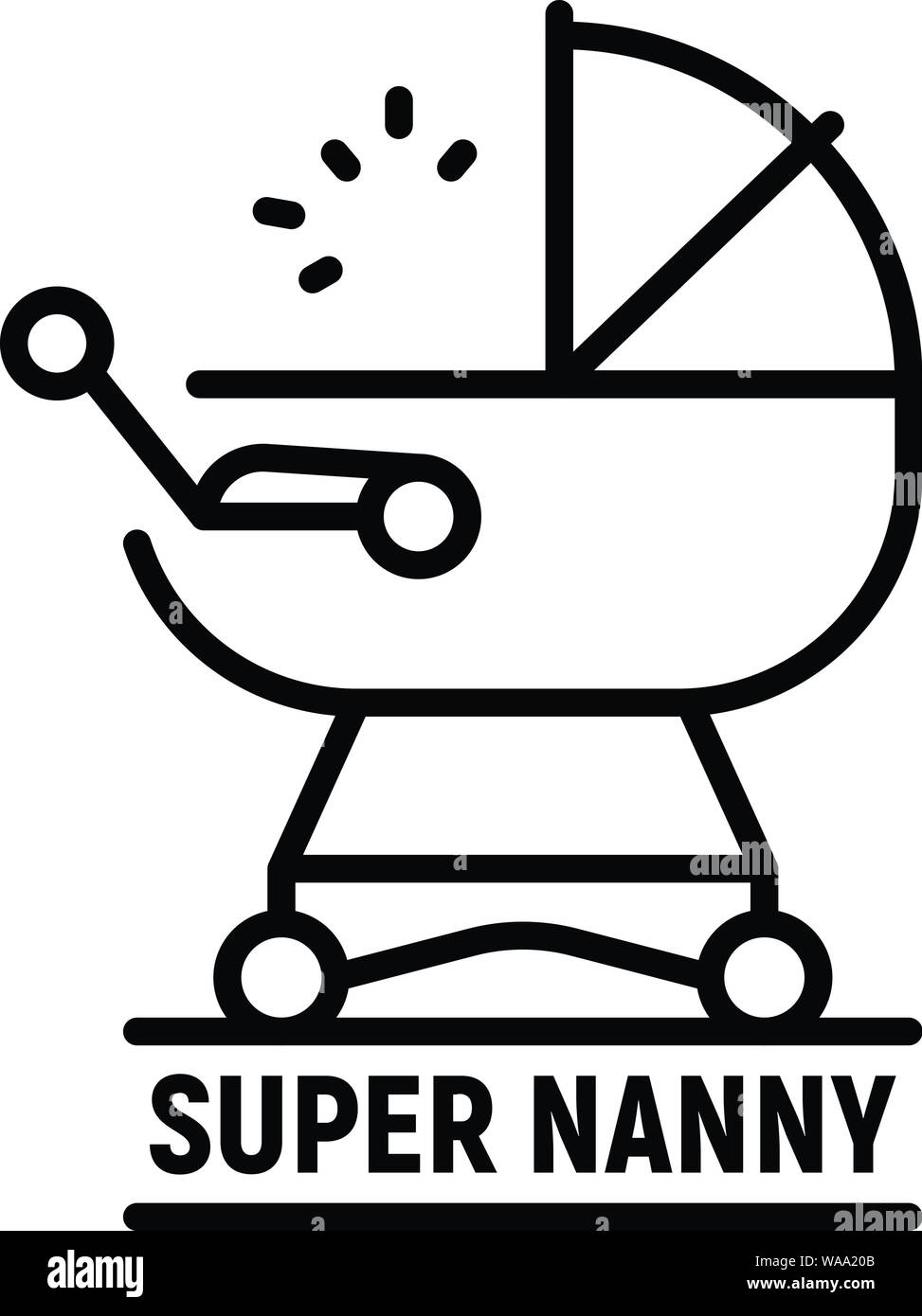 Super nanny icona, stile contorno Illustrazione Vettoriale