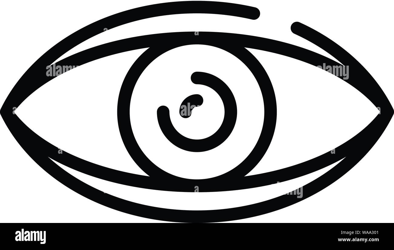 Occhio umano, l'icona di stile di contorno Illustrazione Vettoriale