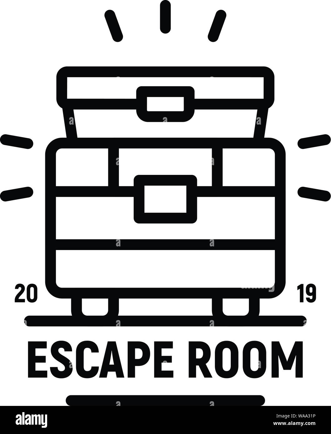 Camera Escape Icona, stile contorno Illustrazione Vettoriale