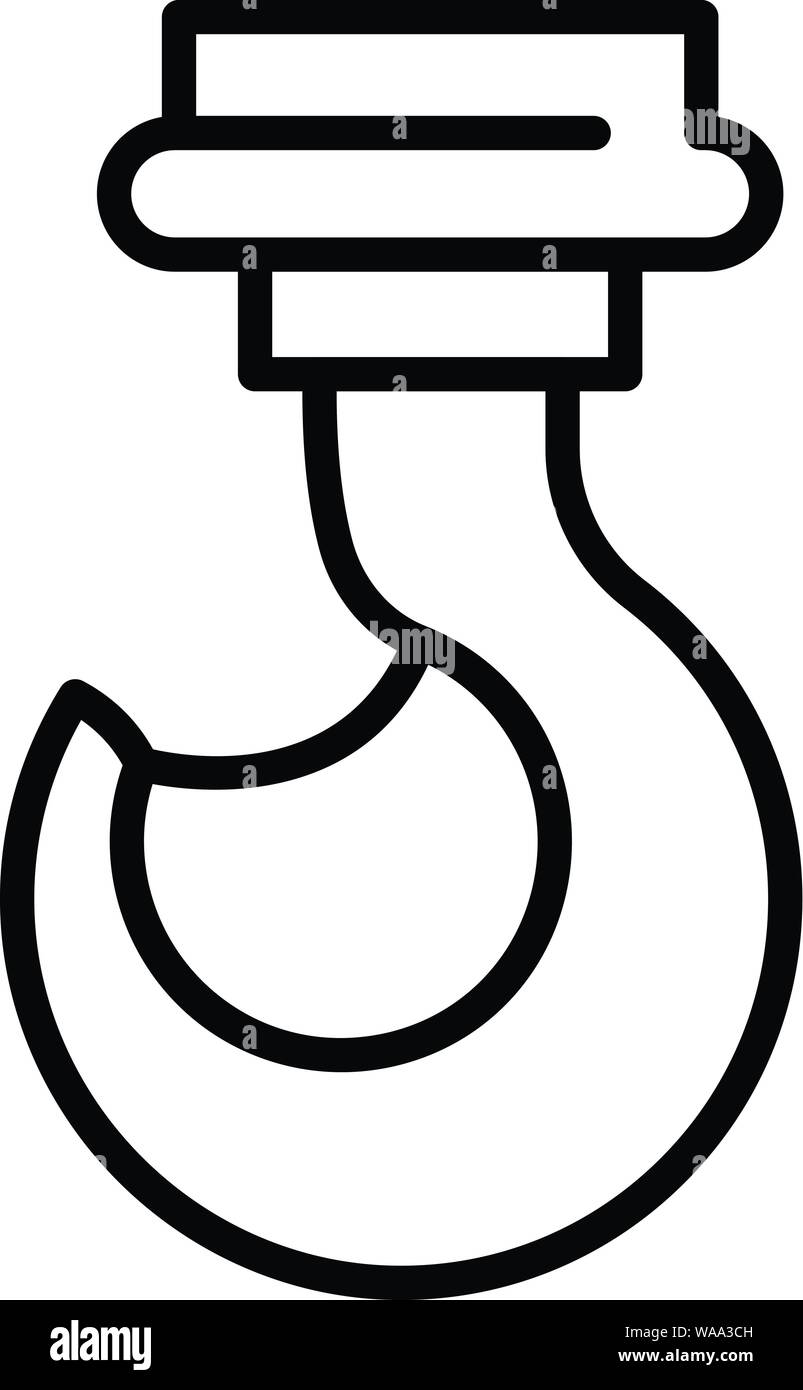 Lavoro Gru a gancio di icona di stile di contorno Illustrazione Vettoriale