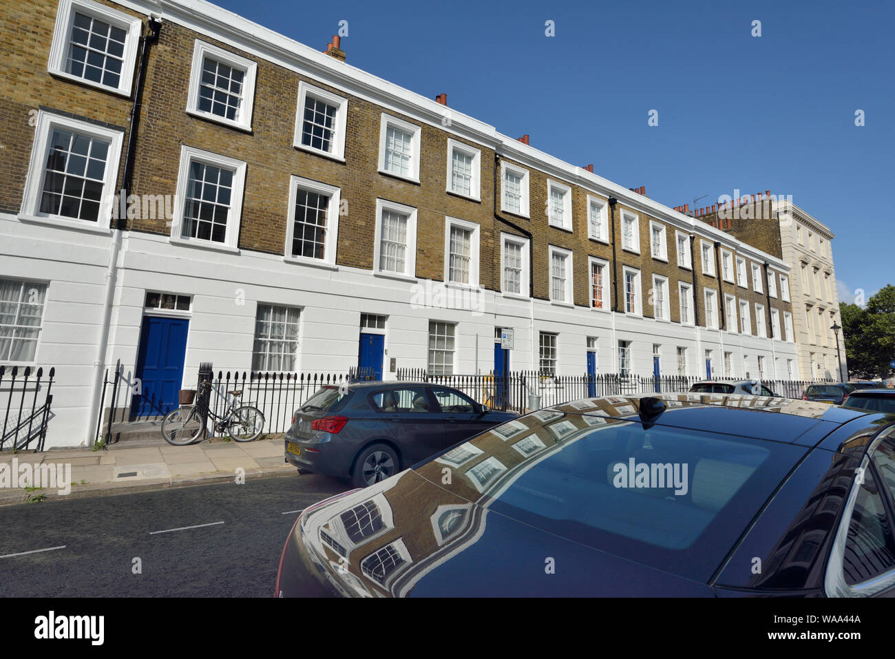 Residenze a schiera, Ponsonby Place, Pimlico, Westminster, London, Regno Unito Foto Stock