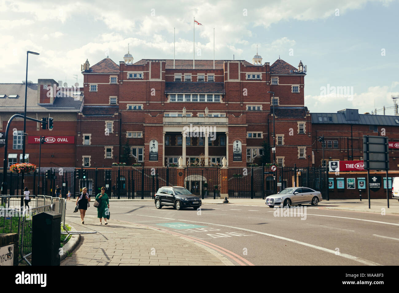 London / UK - Luglio 16, 2019: l'Ovale, international cricket ground in Kennington nel sud di Londra. Essa è stata la casa di Surrey County Cricke Foto Stock