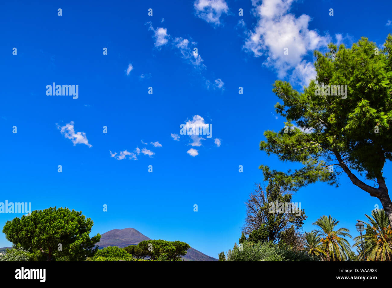 Sul Vesuvio da Pompei, Amalfi, Italia Foto Stock