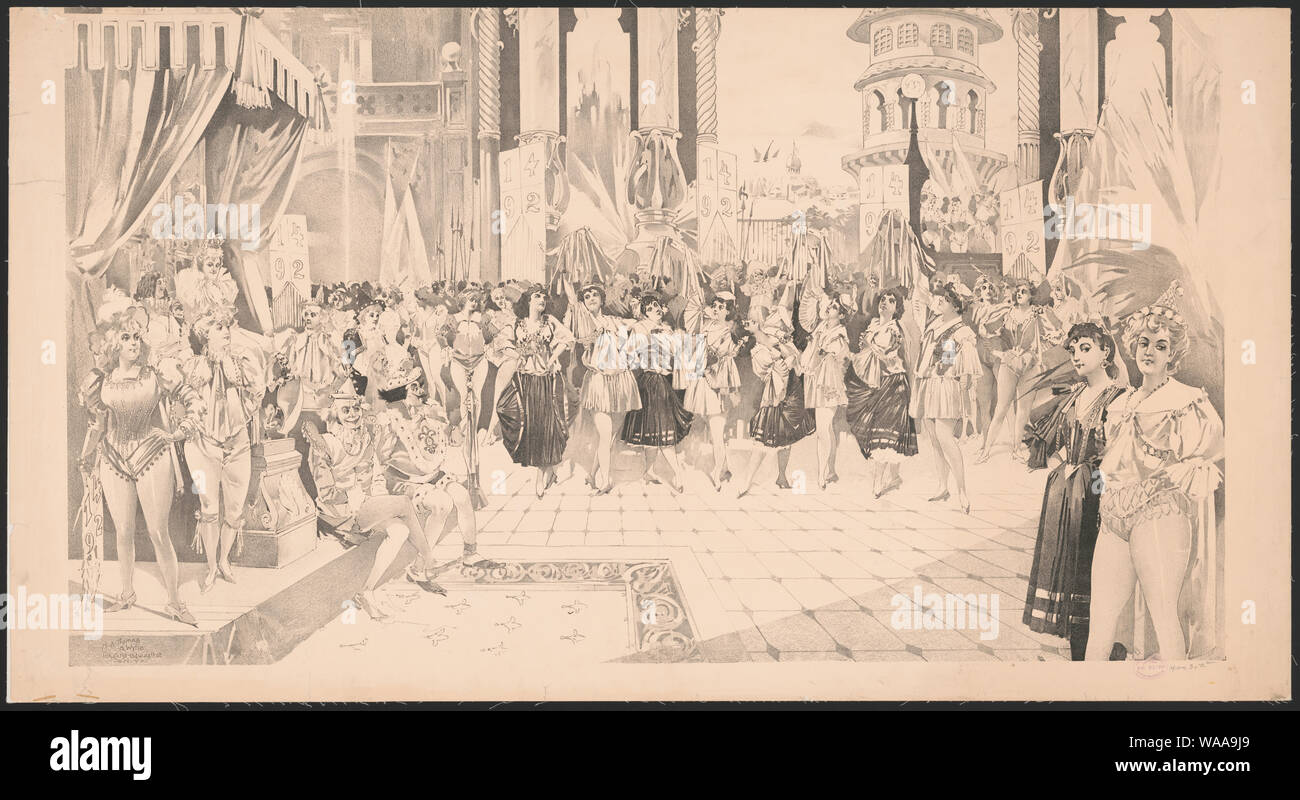 Circus pageant con ballerini in costume Foto Stock