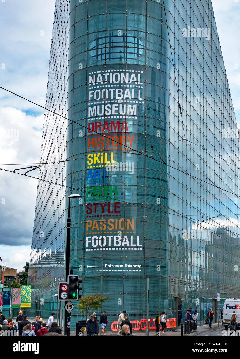Il museo nazionale del calcio a Manchester in Inghilterra, Regno Unito. Foto Stock