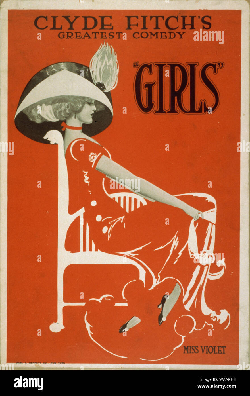 Clyde Fitch più grande della commedia, ragazze Abstract: 1 stampa : Litografia a colori ; foglio 41 x 28 cm. (Formato poster) Foto Stock