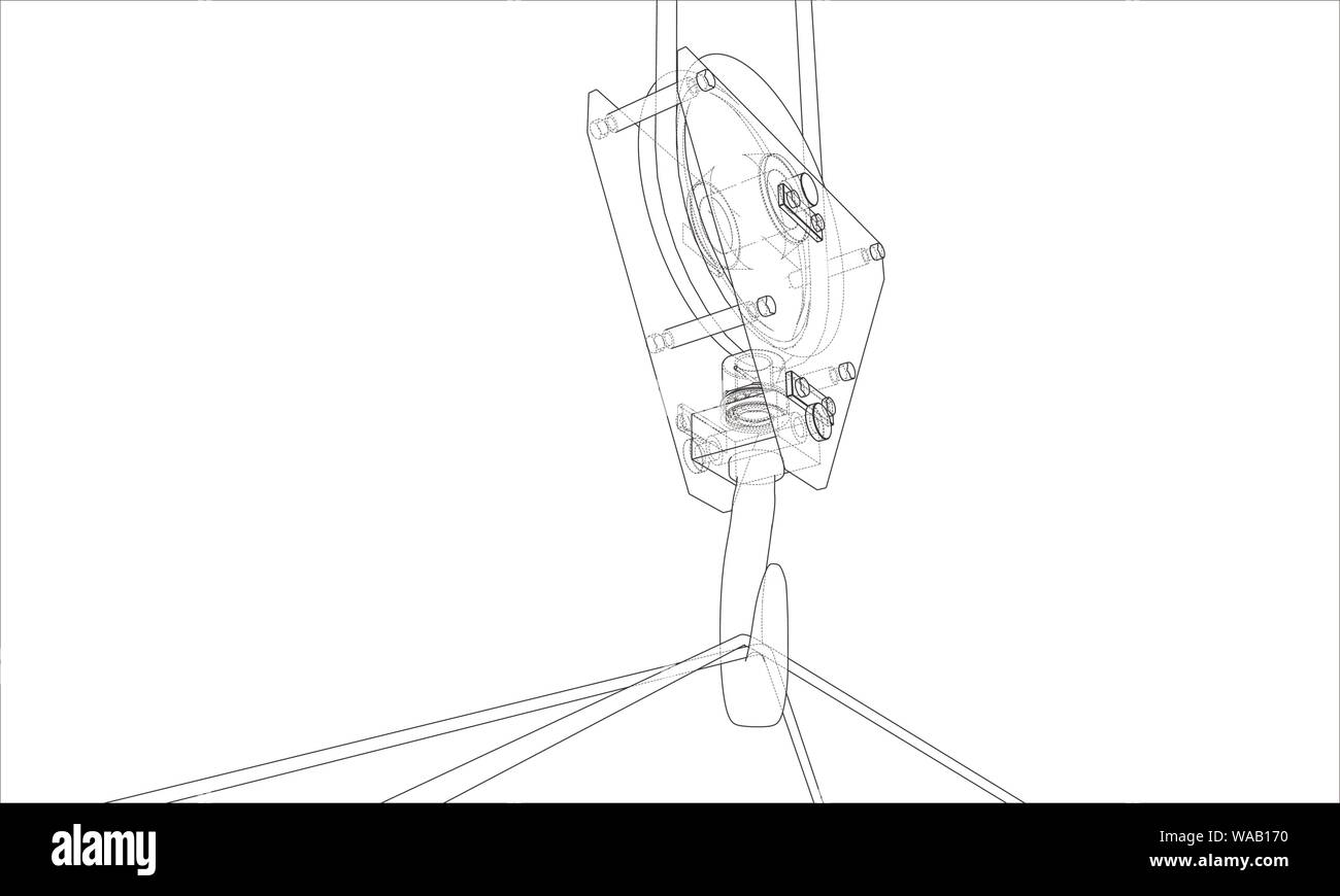 Contenitore di carico. Filo-stile cornice Illustrazione Vettoriale