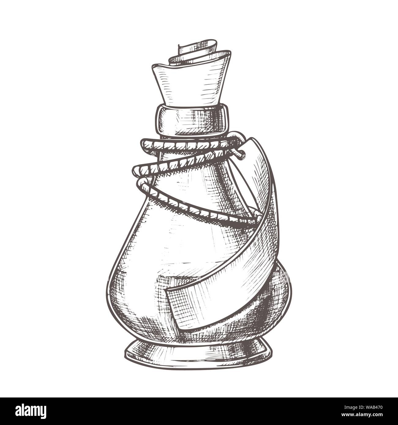 Pozione Creative bottiglia di vetro fiala vettore inchiostro Illustrazione Vettoriale