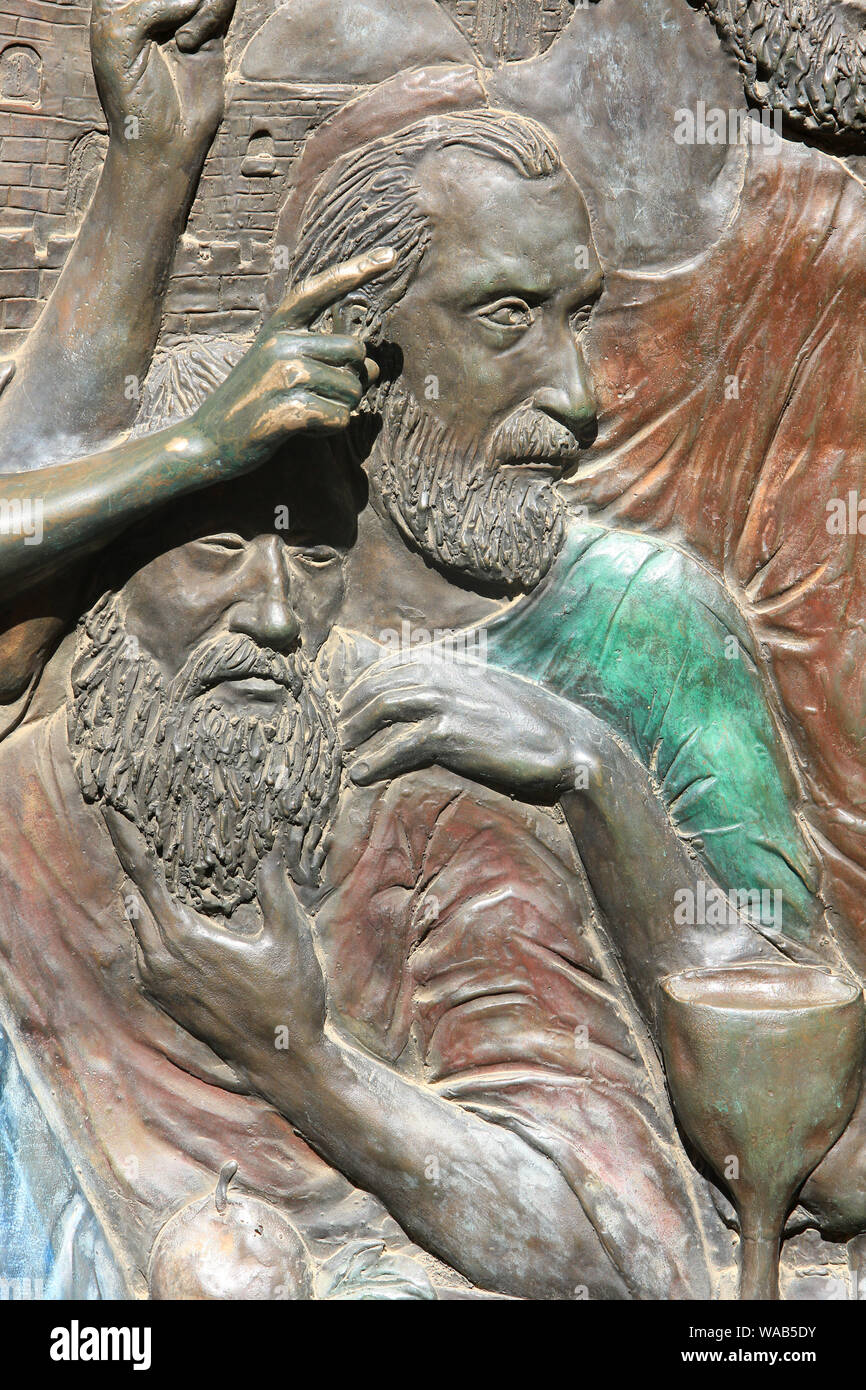 Détails. La negazione di San Pietro. Chiesa di San Pietro in Gallicantu. Gerusalemme. Israël. Foto Stock