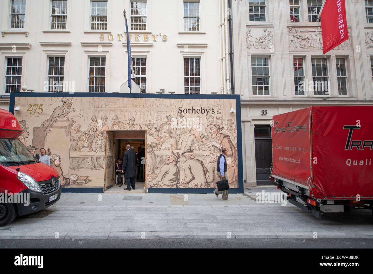 Bond Street 19 agosto 2019. Sothebys auction house di ricondizionamento. Foto Stock