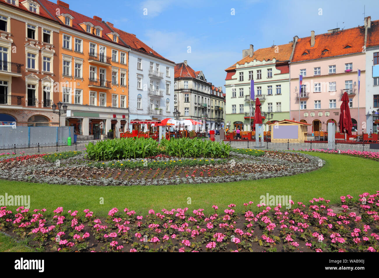 Polonia - vista città di Kalisz. Grande Polonia provincia (Wielkopolska). Piazza principale (Piazza Rynek). Foto Stock