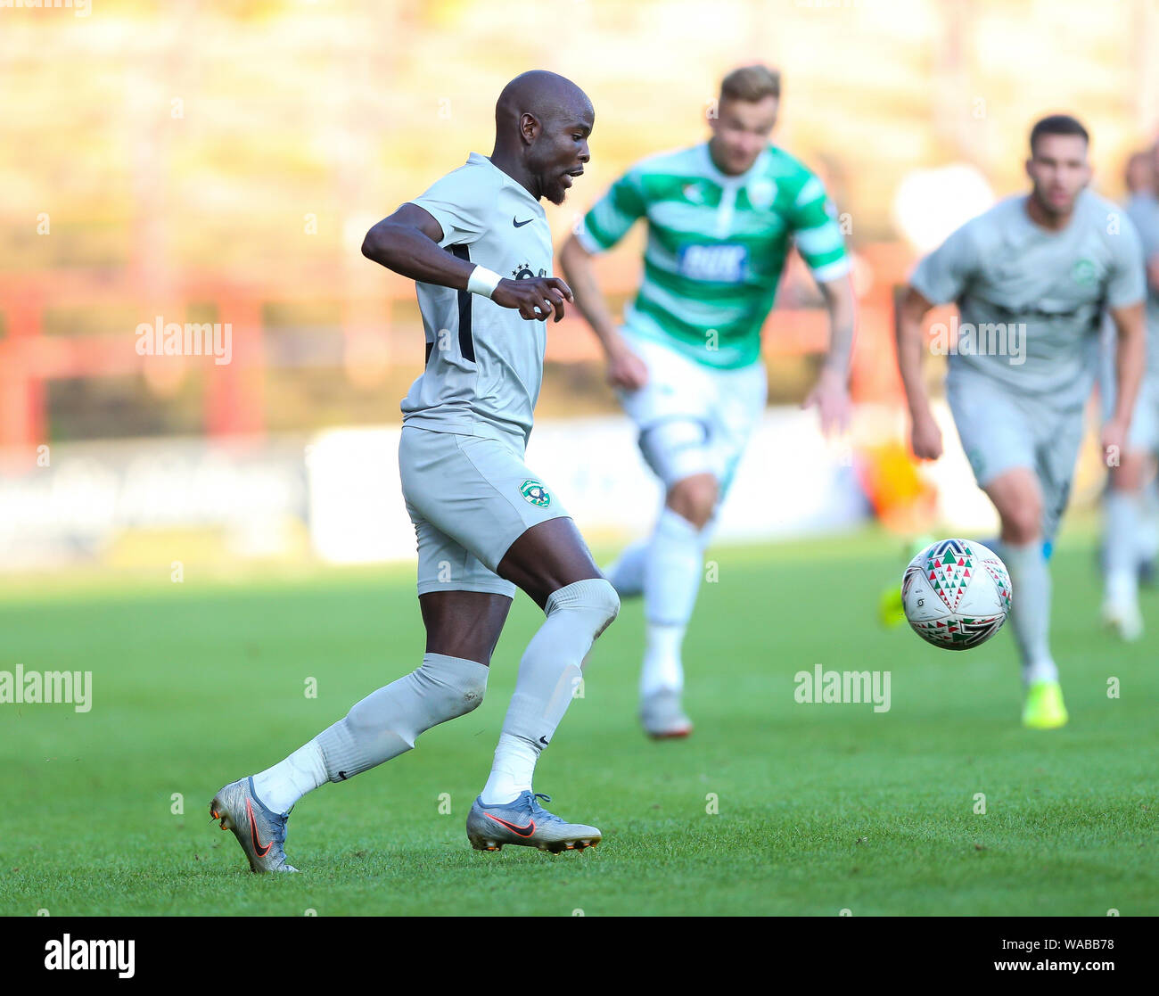 Ludogorets' Jodi LUKOKI durante la UEFA Europa League terzo turno di qualificazione della seconda gamba corrispondono al Racecourse Ground, Wrexham Foto Stock