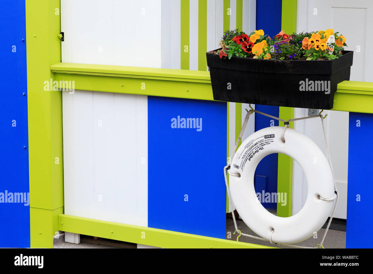 Houseboat, Fisherman Wharf, Victoria, Isola di Vancouver, British Columbia, Stati Uniti d'America Foto Stock