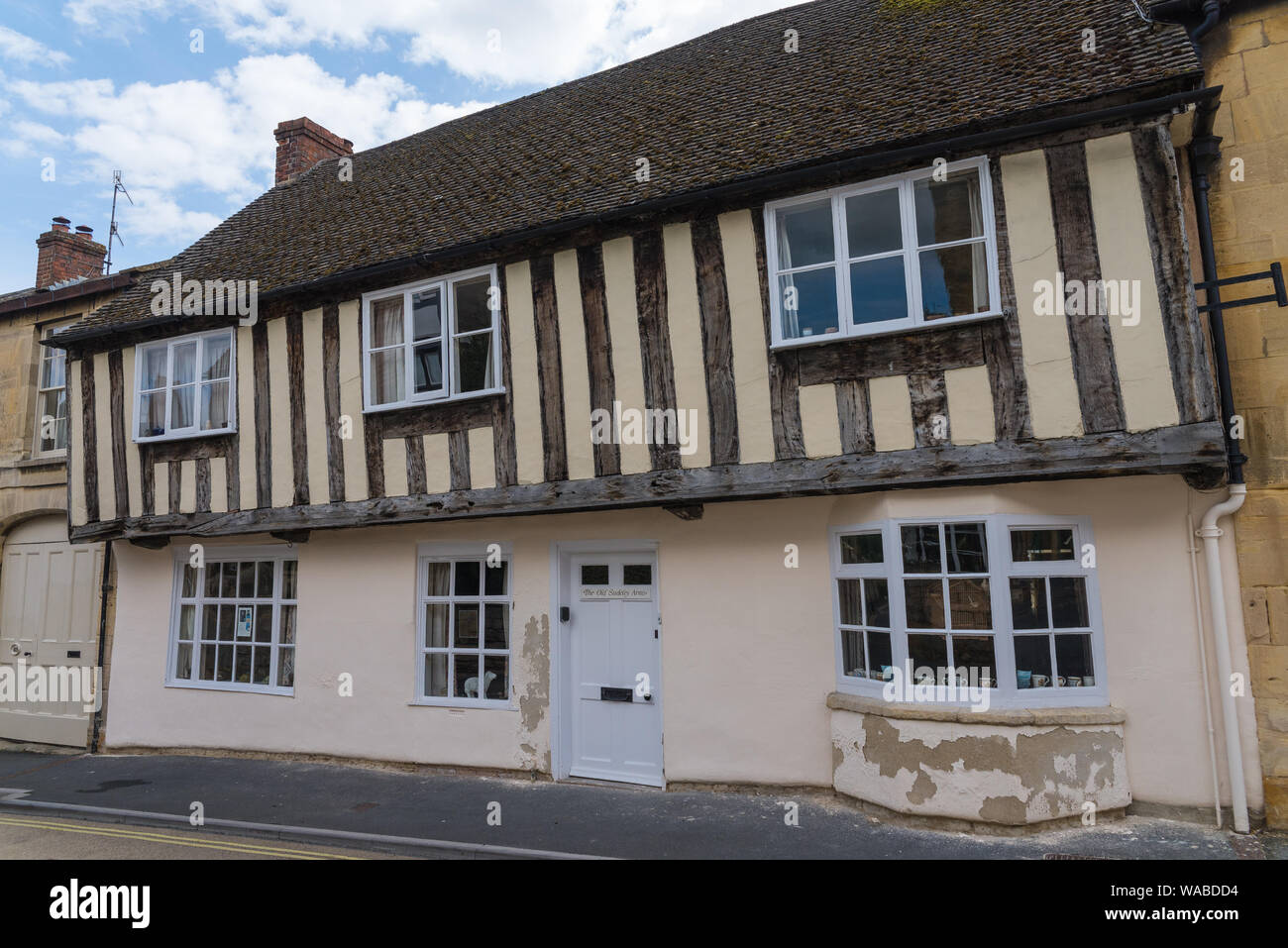 Legno a casa nella graziosa Cotswold città di Winchcombe, vicino a Cheltenham, Gloucestershire, Regno Unito Foto Stock