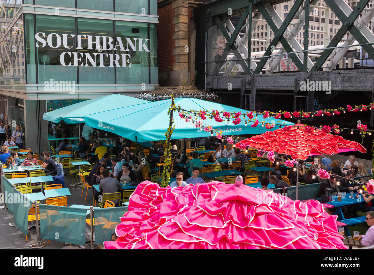 Las iguana al southbank Centre di Londra, Regno Unito Foto Stock