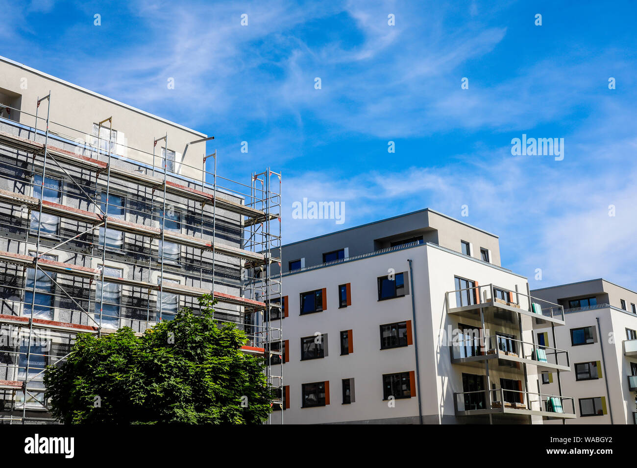 Essen, la zona della Ruhr, Renania settentrionale-Vestfalia, Germania - Costruzione nuova proprietà. Essen, Ruhrgebiet, Nordrhein-Westfalen, Deutschland - Neubauimmobili Foto Stock