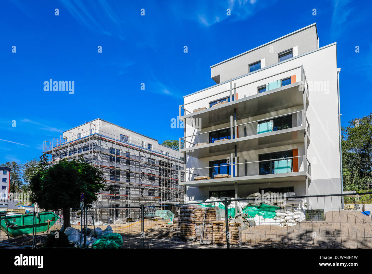 Essen, la zona della Ruhr, Renania settentrionale-Vestfalia, Germania - Costruzione nuova proprietà. Essen, Ruhrgebiet, Nordrhein-Westfalen, Deutschland - Neubauimmobilie Foto Stock