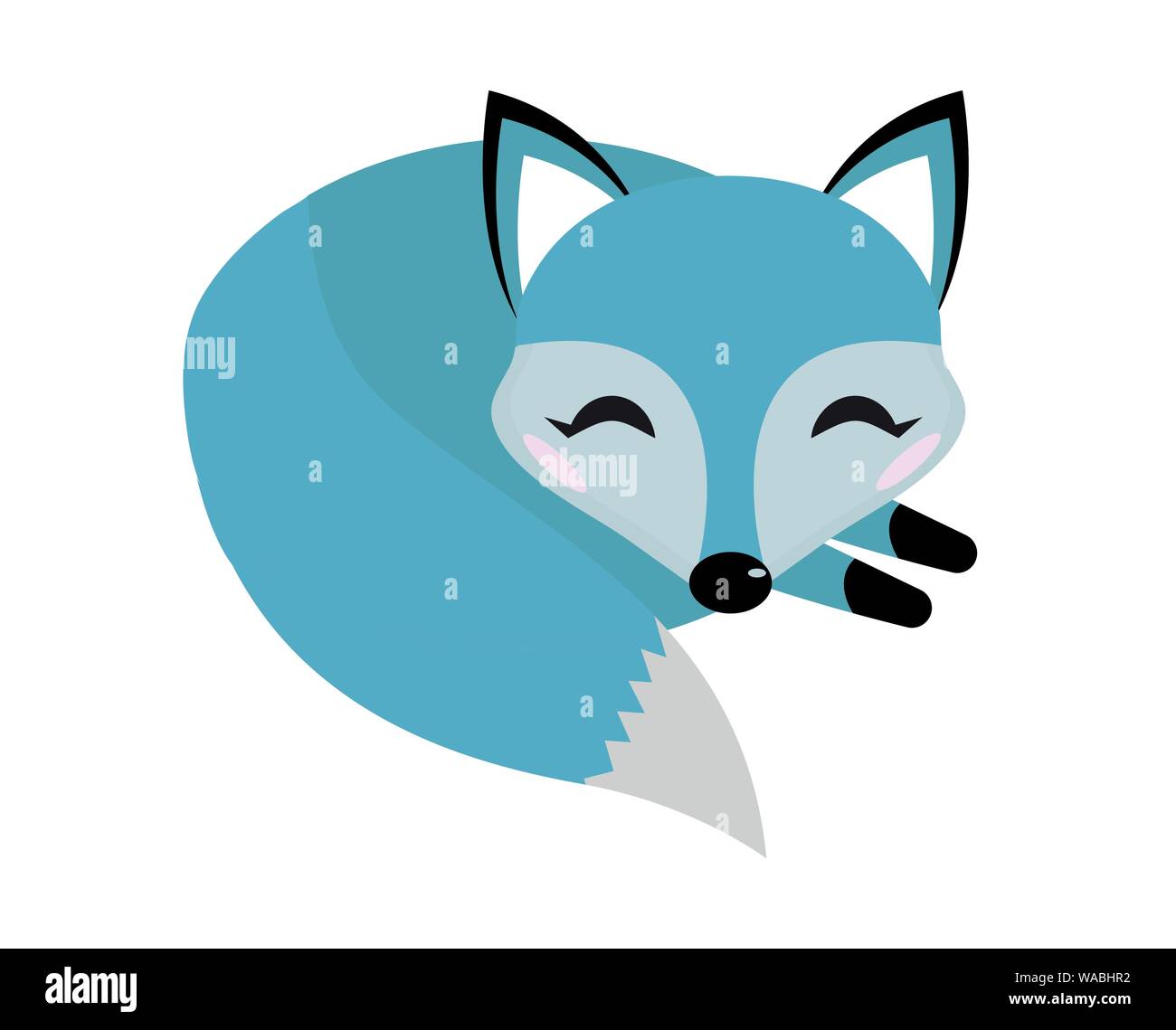 Blue Fox icona stile piatto. Concetto di logo elemento. Illustrazione Vettoriale Illustrazione Vettoriale