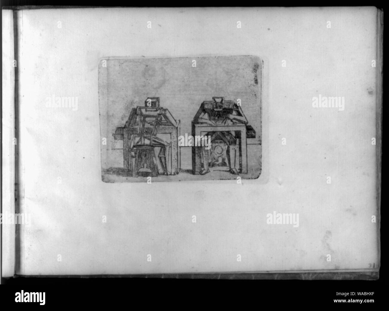 Figure composito in cubiste e stile surreale composto da materiali come maglie di catena, tubi, crivelli e racchette da tennis Foto Stock