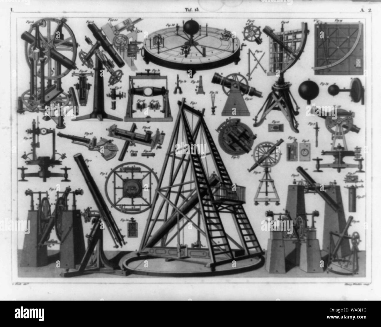 Composito di astronomia apparecchiature e componenti] / Henry le chiocciole scolpire Foto Stock