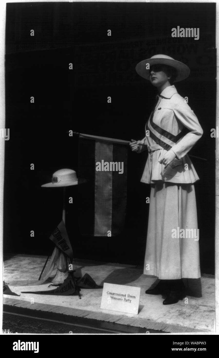 Unione congressuale di donna manichino di partito nella finestra di visualizzazione, nello Stato di Washington, D.C. Foto Stock