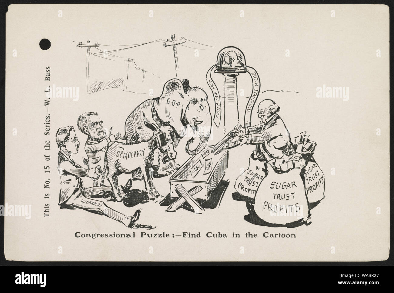 Congressional puzzle: - trovare Cuba nel cartoon Foto Stock