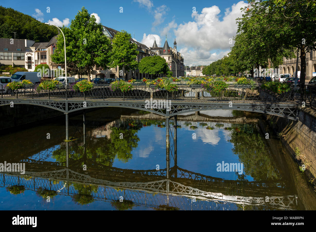 Quimper. Rver Odet, dipartimento di Finistère, Bretagna, Francia Foto Stock