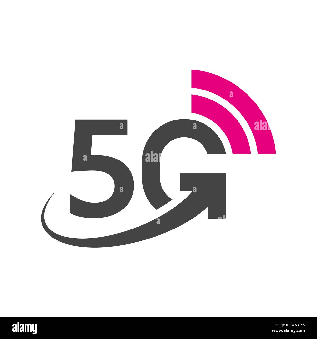 La tecnologia del vettore icona segno di rete 5G. Illustrazione 5g internet simbolo in linea piana stile minimalista. EPS 10 Illustrazione Vettoriale