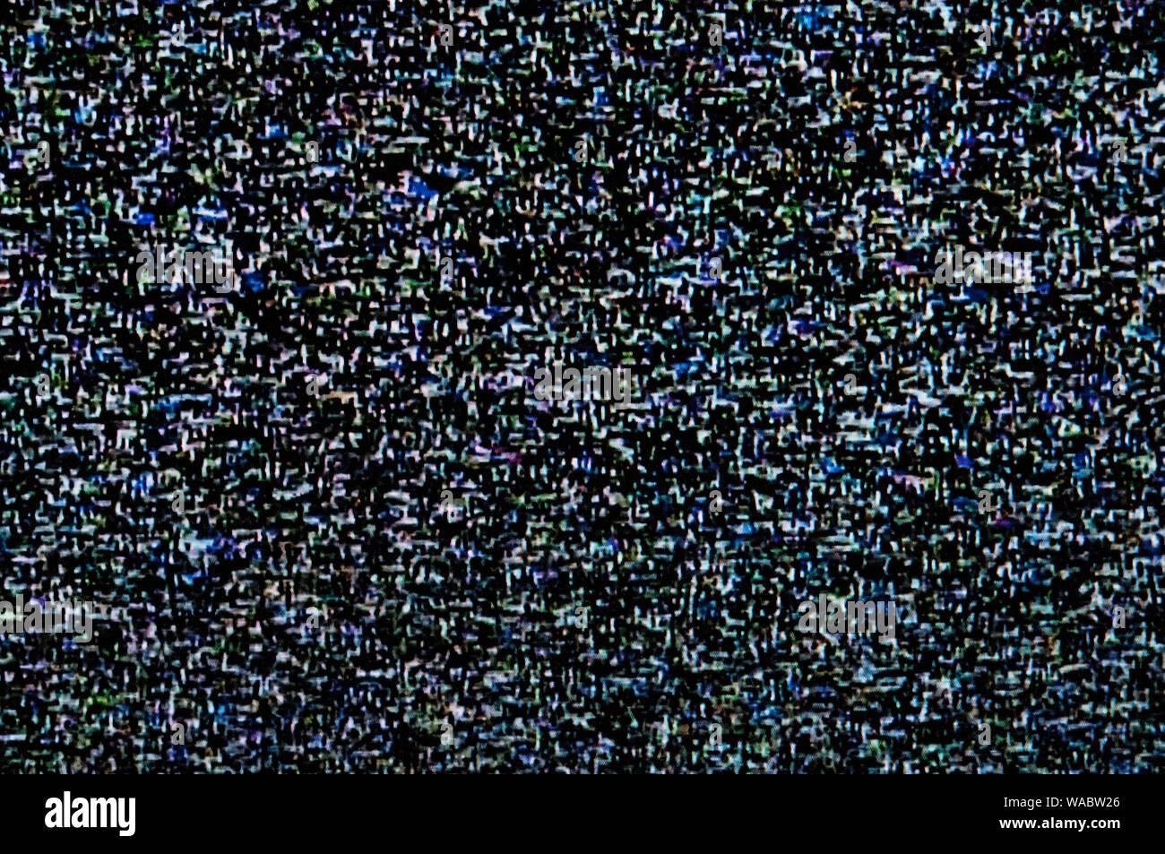 Rumore statico dello schermo del televisore CRT come sfondo Foto Stock