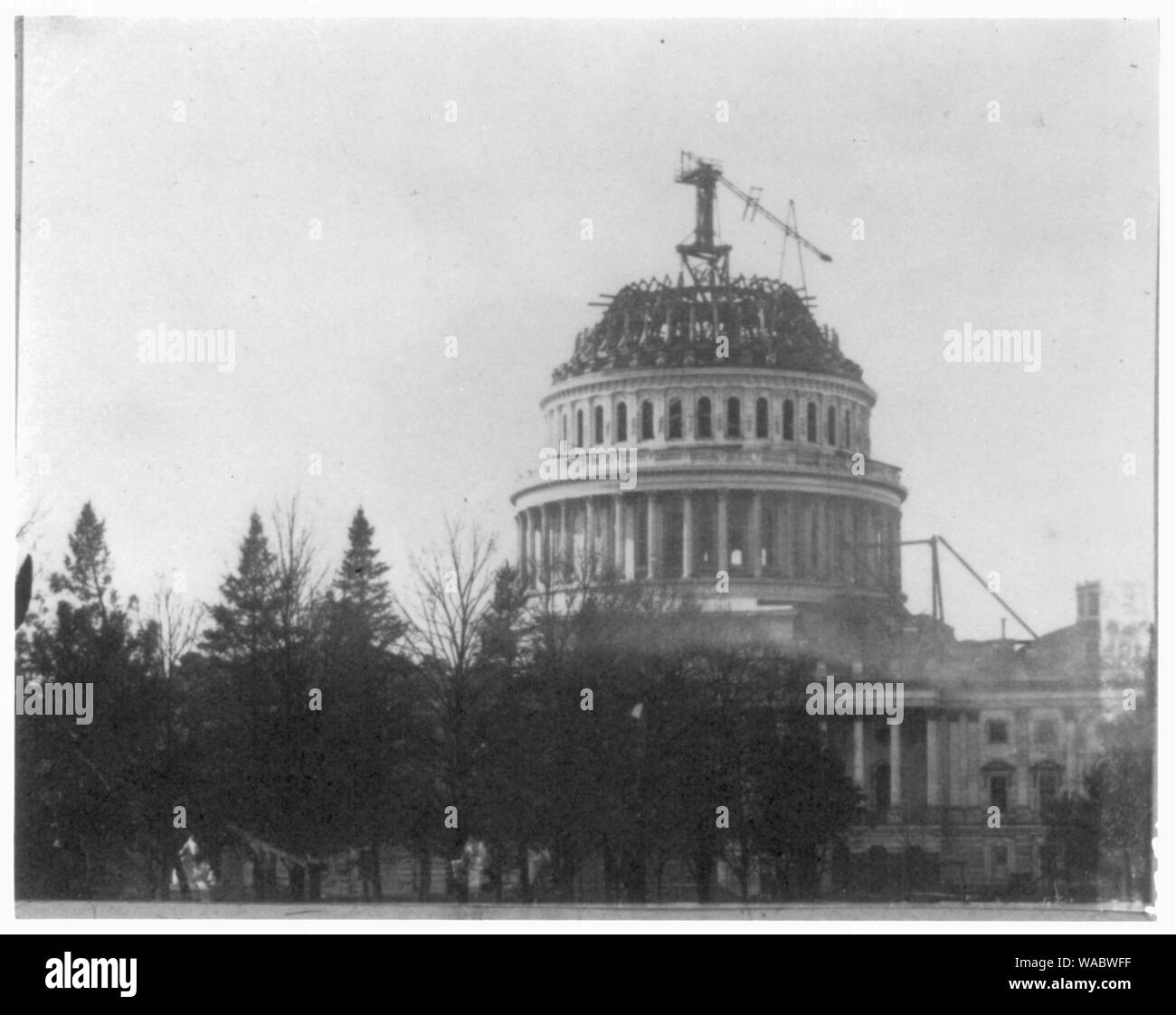 La costruzione della cupola del Campidoglio Foto Stock