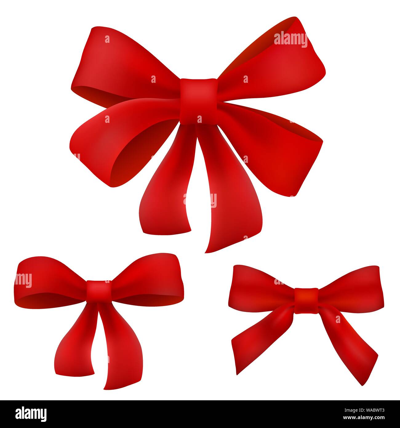 Decorativo centine rosso isolato su bianco. Set di vettore di splendidi archi per vacanza design. Illustrazione Vettoriale