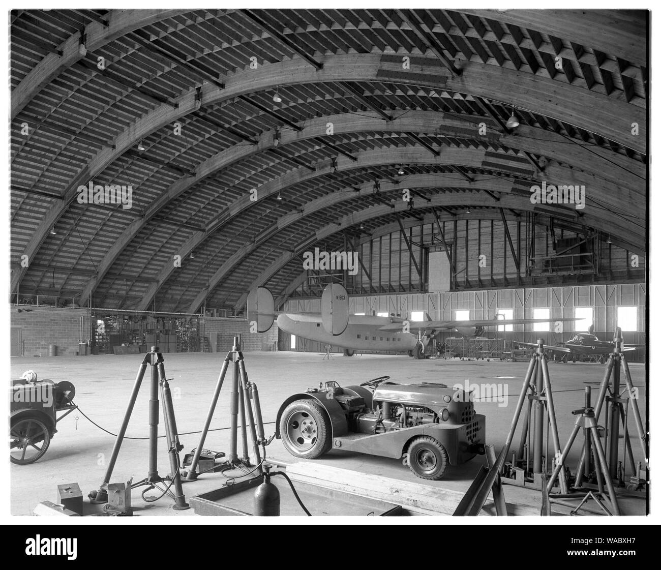 Continental Can hangar, Aeroporto di Morristown, New Jersey. Foto Stock