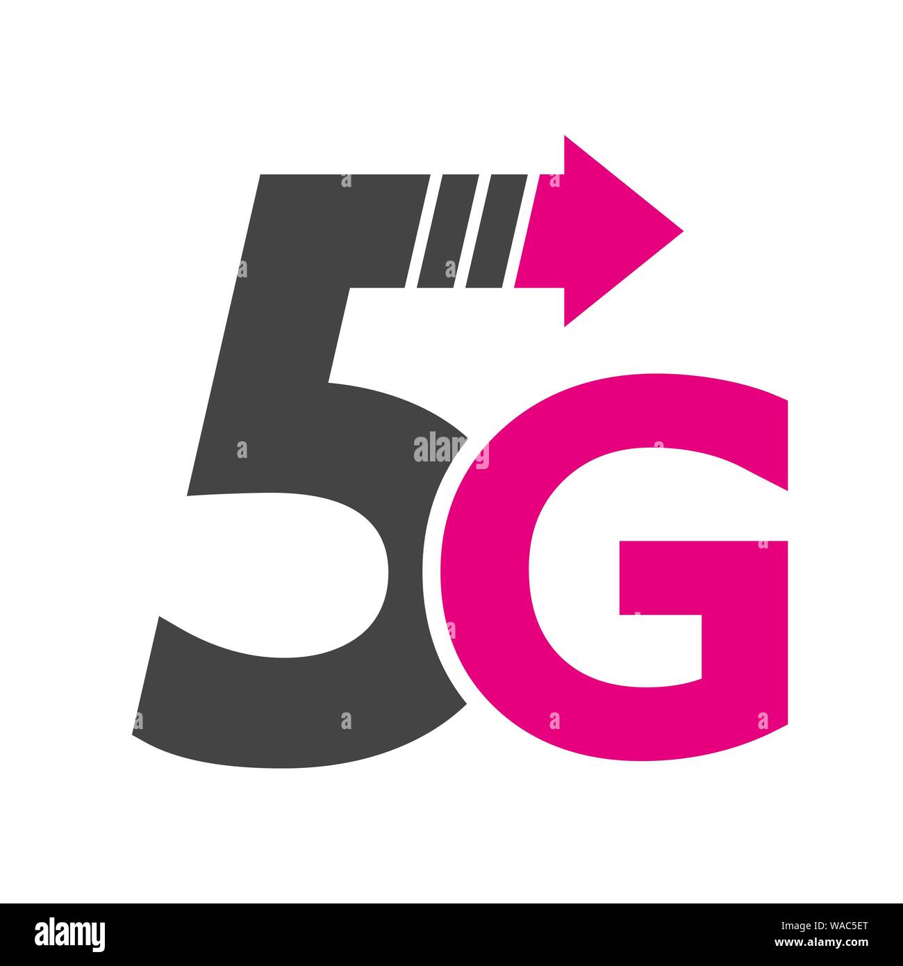 La tecnologia del vettore icona segno di rete 5G. Illustrazione 5g internet simbolo in linea piana stile minimalista. 5G per la rete internet il logo del vettore o UI Icona app Illustrazione Vettoriale