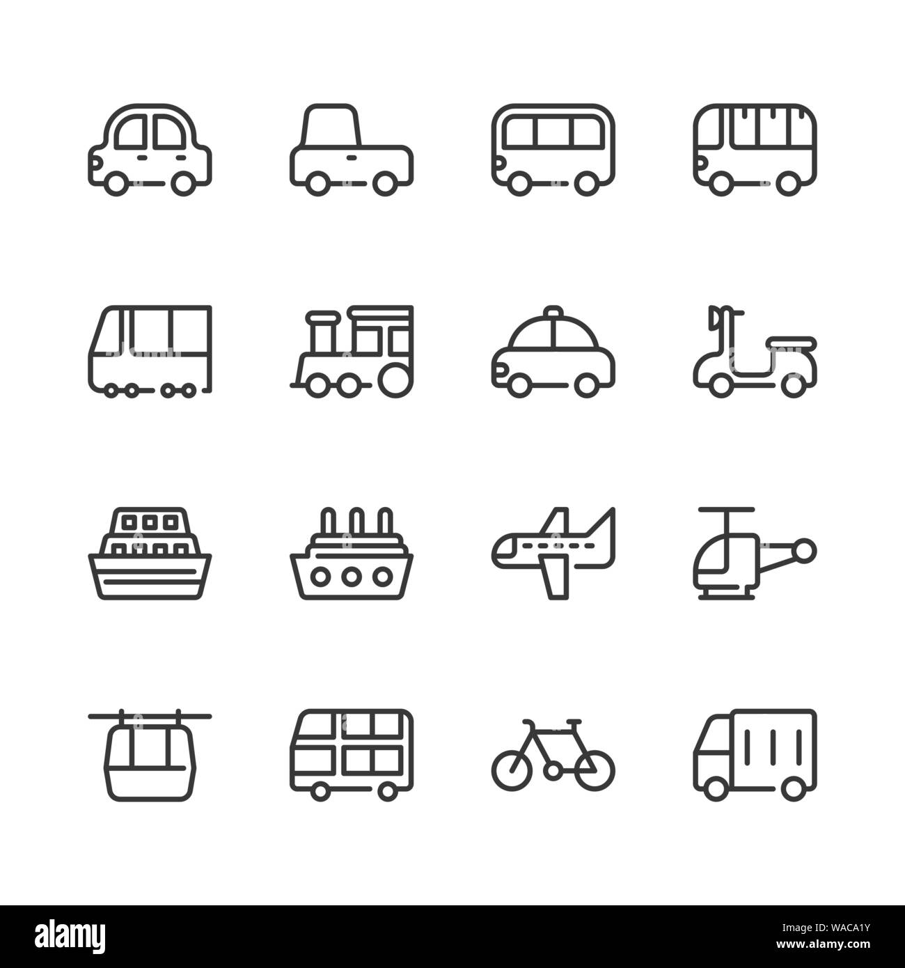 Icona del trasporto set.illustrazione vettoriale Illustrazione Vettoriale