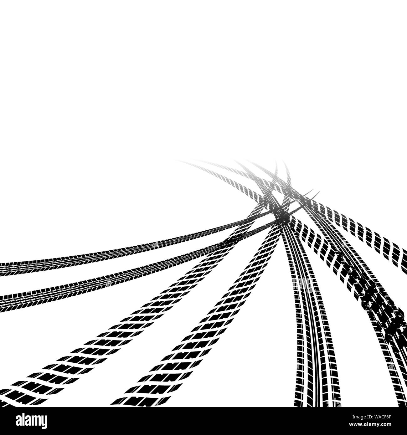 Quattro sport pneumatico nero le vie isolati su sfondo bianco Illustrazione Vettoriale