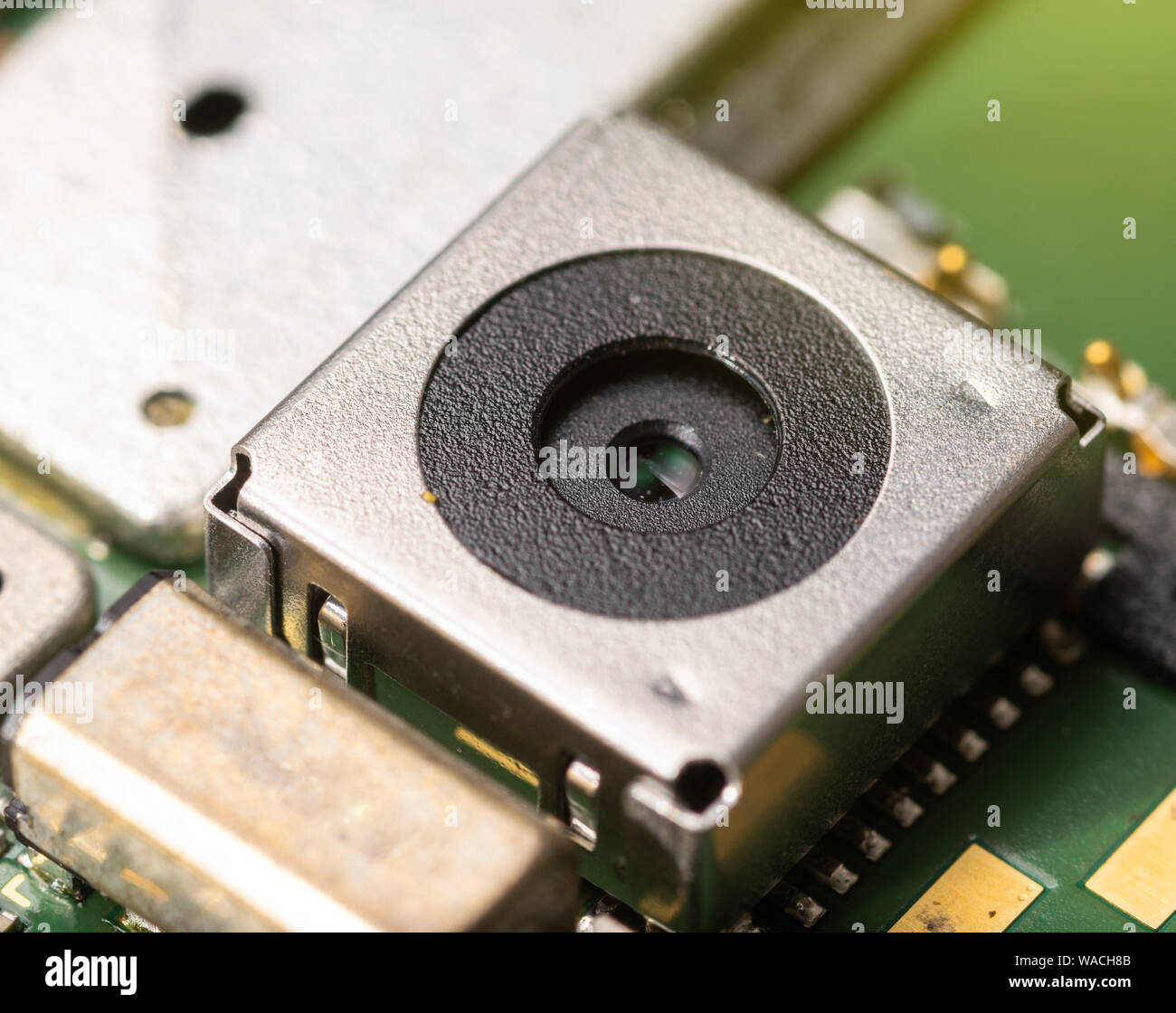La fotocamera dello smartphone closeup modulo riparazione macro Foto Stock