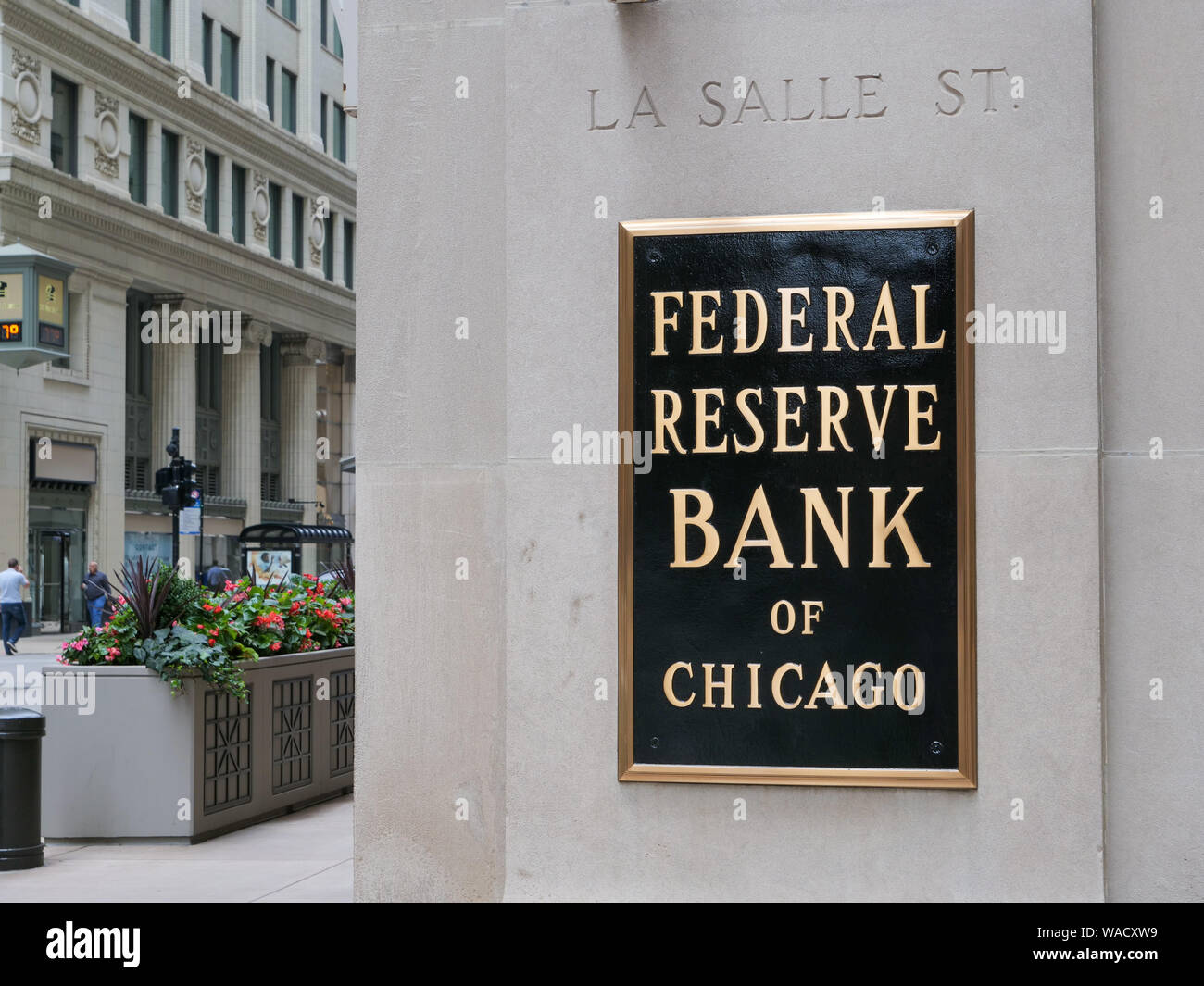 La Federal Reserve Bank di Chicago, Illinois. Foto Stock