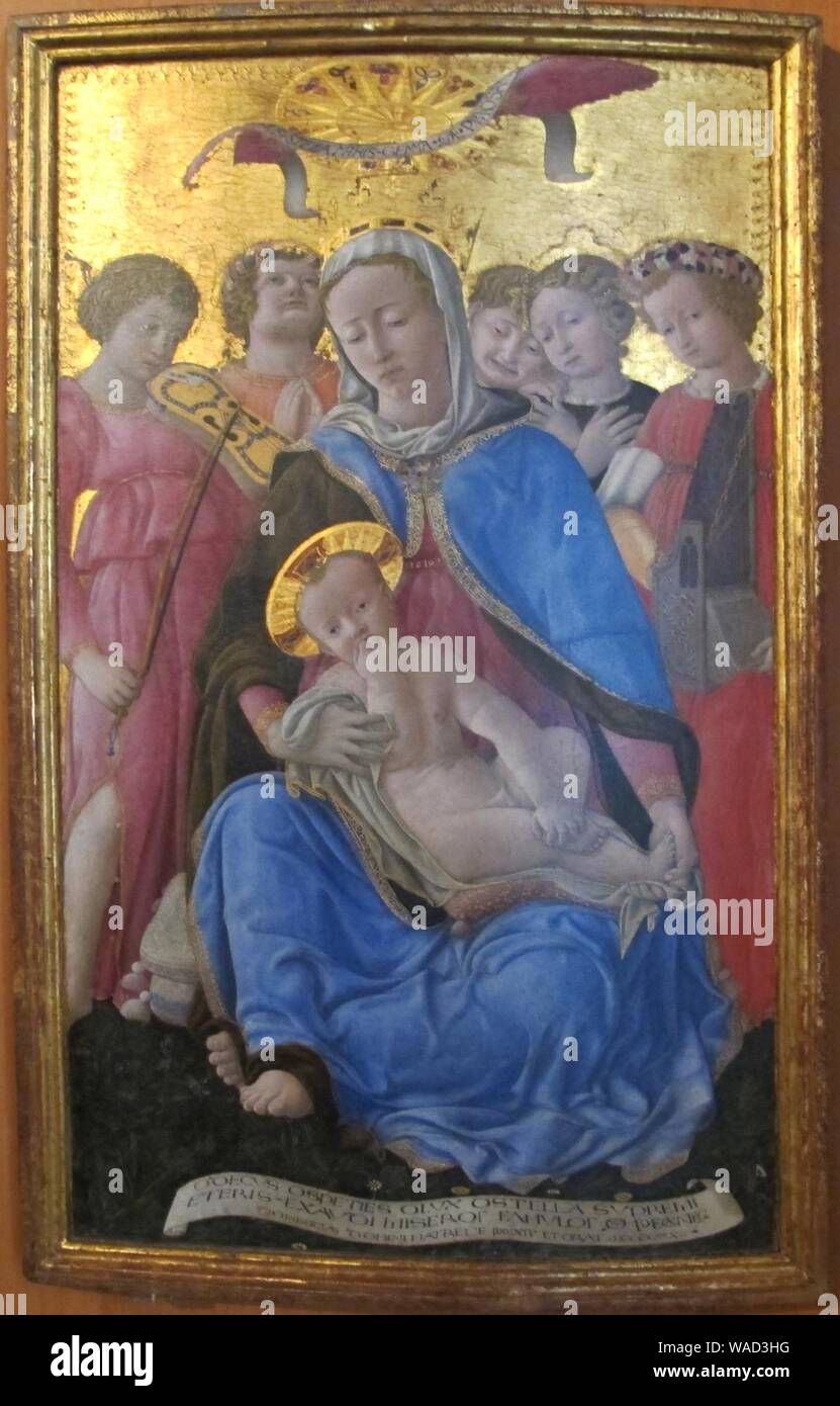 Domenico di Bartolo, madonna dell'umiltà e nageli, 1433. Foto Stock