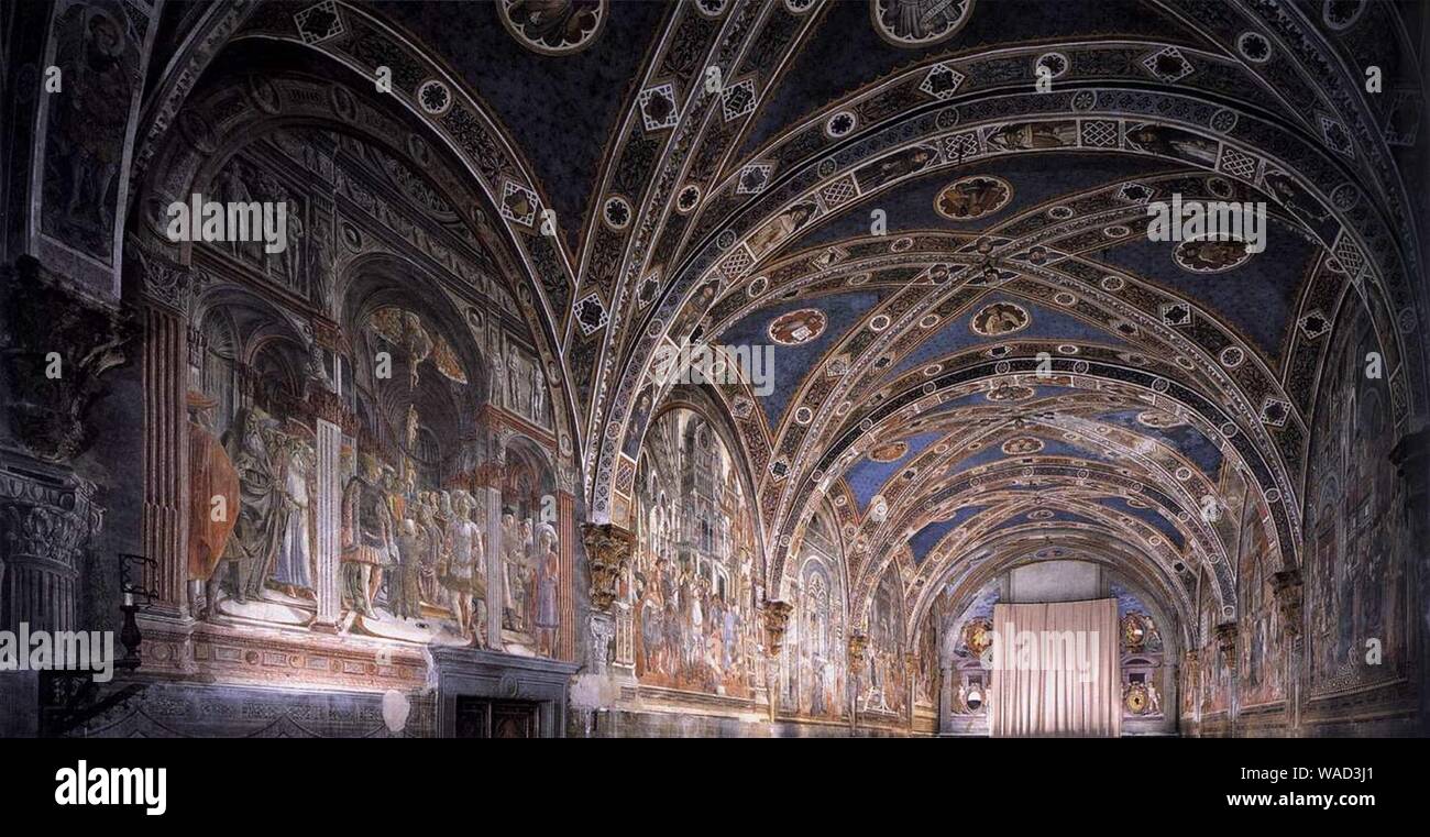 Domenico di Bartolo - Vista dell'affresco cyle in il Pellegrinaio - Foto Stock