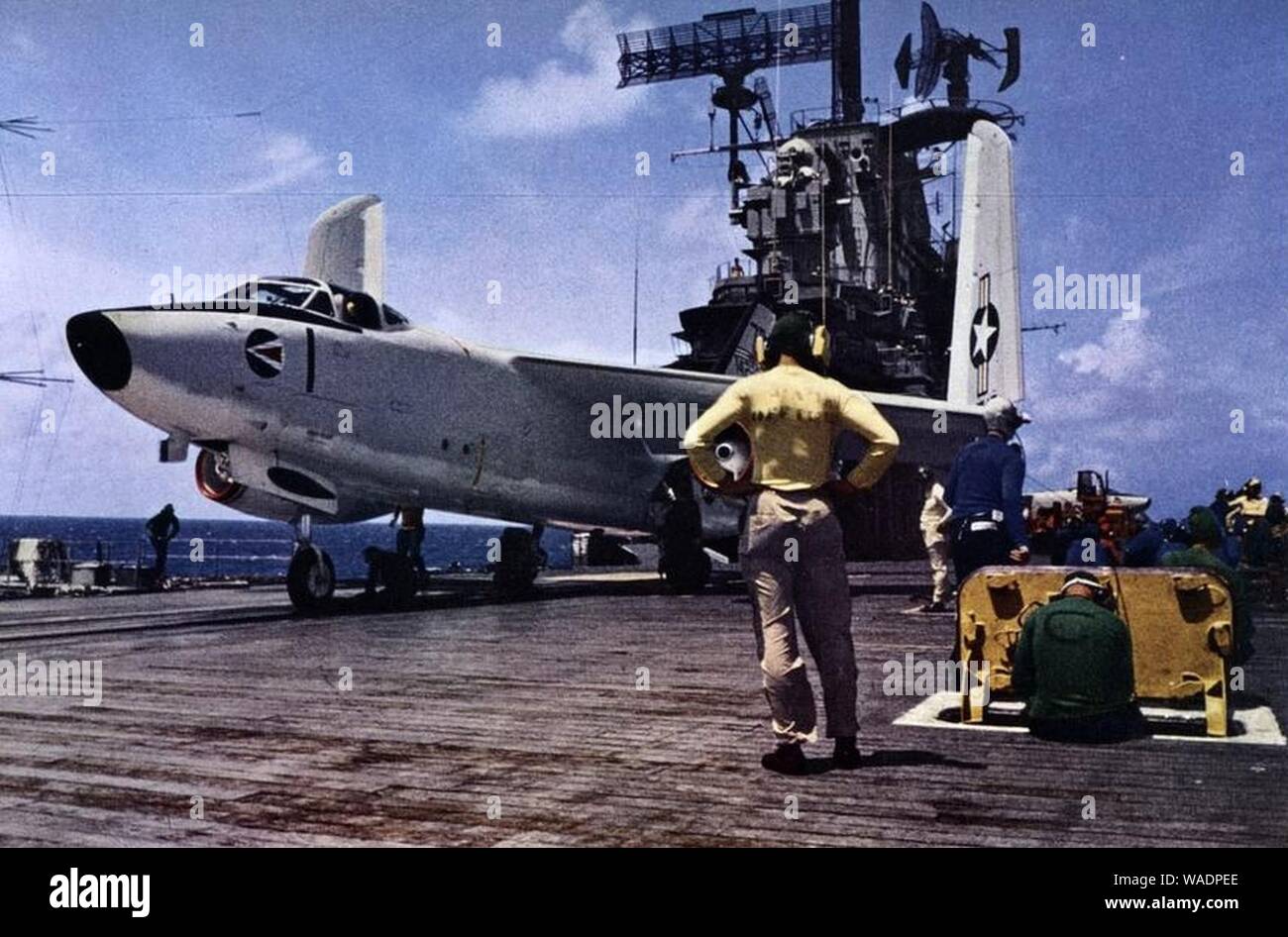 Douglas A-3B Skywarrior di VAH-4 a bordo della USS Hancock (CVA-19), nel 1963. Foto Stock