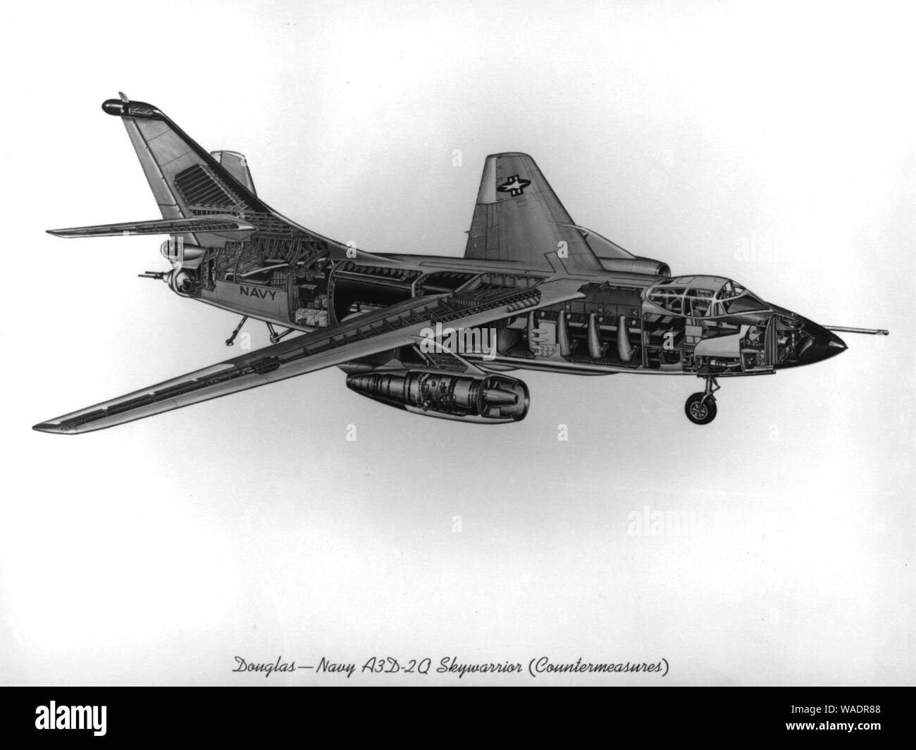 Douglas EA-3B Skywarrior diagramma in sezione. Foto Stock