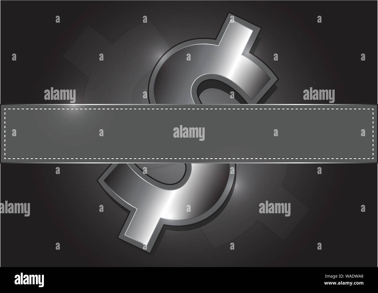 Icona di metallo dollar, riempie i posti vacanti Illustrazione Vettoriale