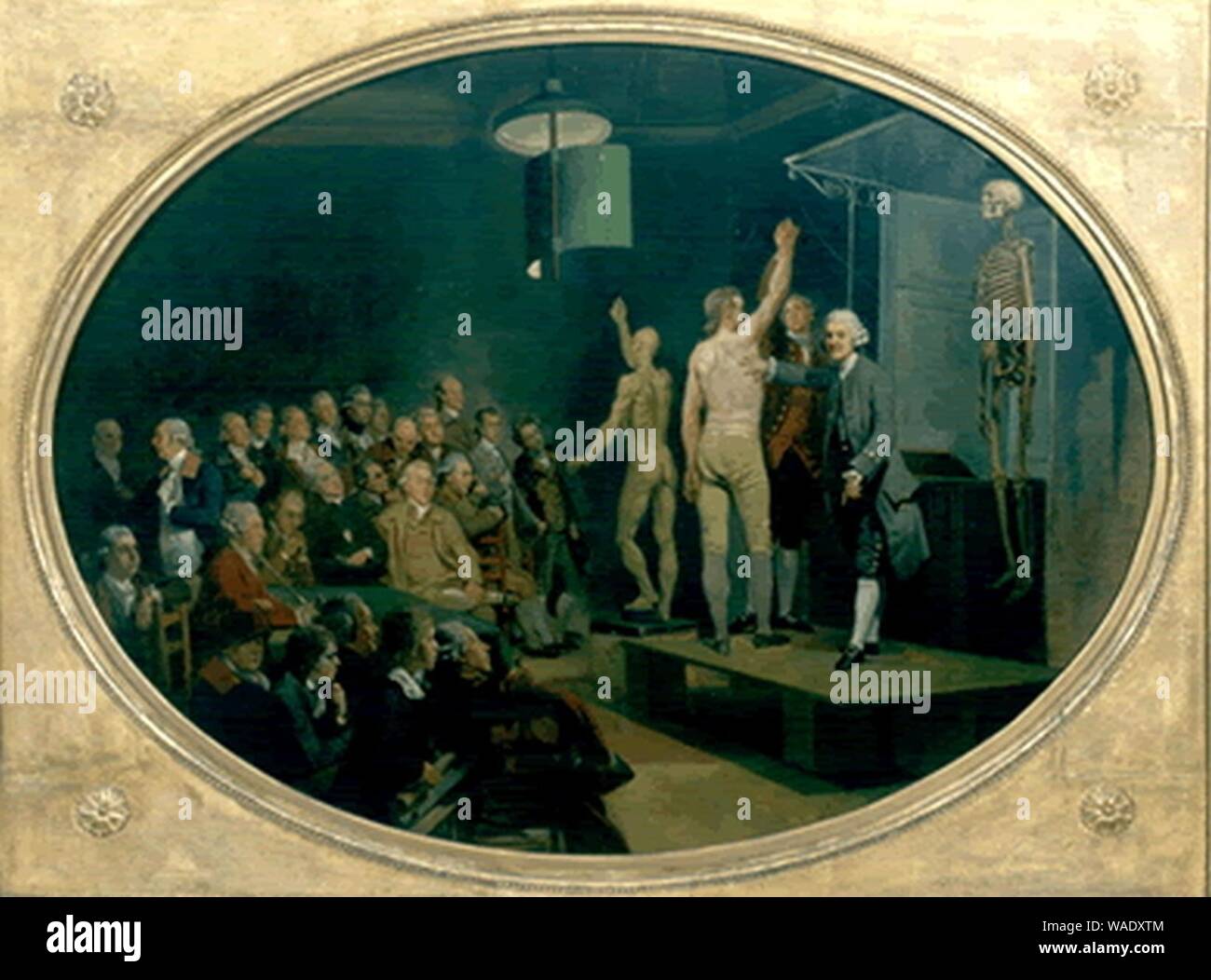 Il Dr William Hunter insegnare Anatomia presso la Reale Accademia c. 1775 da Johann Zoffany. Foto Stock