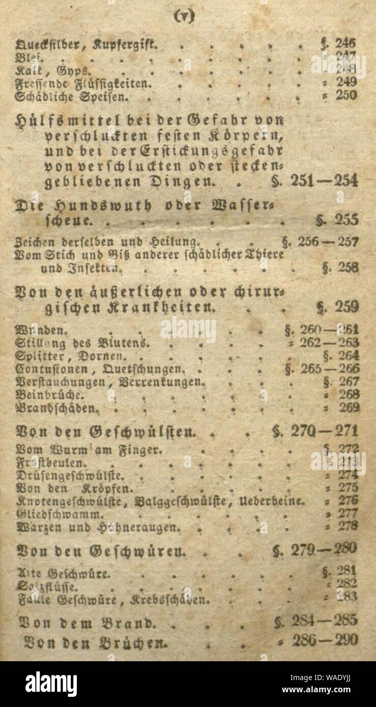 Dr. Heinrich Felix Paulizky's Anleitung für cittadino und Landleute Pagina (V) Foto Stock