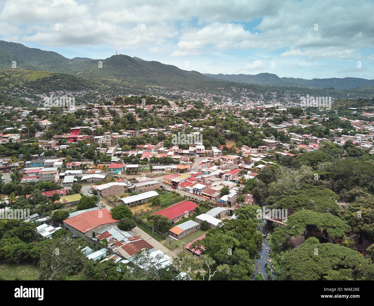 Vista aerea della città di matagalpa antenna fuco view Foto Stock