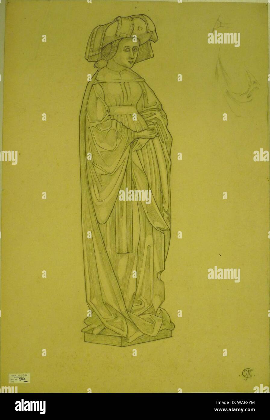Disegno dopo uno dei weepers dalla tomba di Isabella di Borbone da Pierre Cuypers 3928. Foto Stock